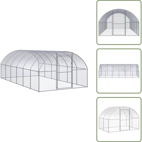 Gallinero para aves - vidaXL Gallinero de exterior de acero galvanizado 3x6x2 m - Gallinero para patos