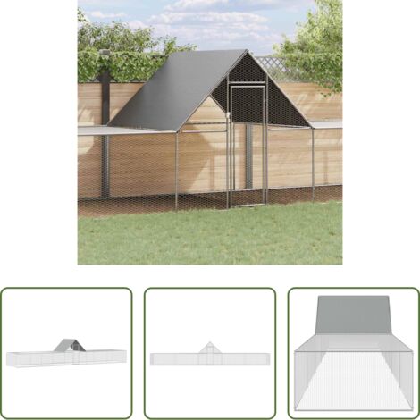 Gallinero para pollos - Gallinero acero galvanizado 10x2x2 m