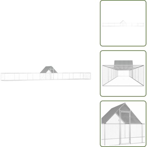 Gallinero para pollos - vidaXL Gallinero acero galvanizado 14x2x2 m - Gallinero para patos
