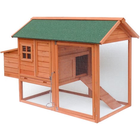 Gallinero recinto descubierto amplio refugio cubierto madera abeto tela asfáltica, 1710x800x1100mm