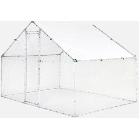 SWEEEK Recinto para gallinero y voladero de acero galvanizado