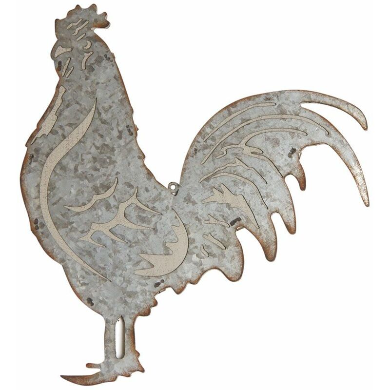 Gallo de pared de metal galvanizado