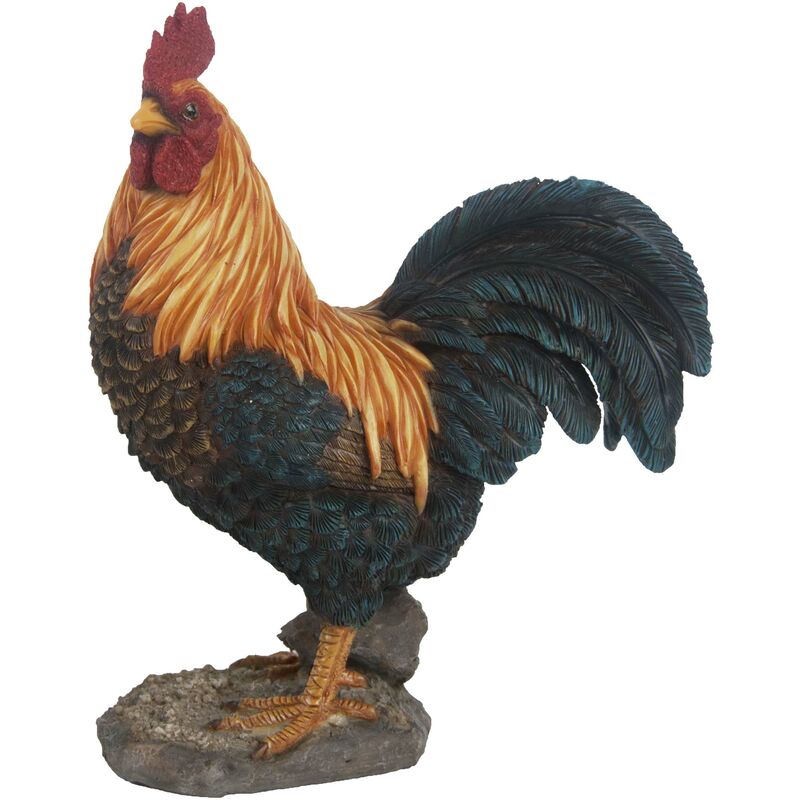 Gallo in piedi in resina 24 cm