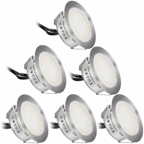 GALOZZOIT Kit d'éclairage de pont à LED intégré 6 pièces, (version améliorée) Éclairage de pont à LED extérieur au sol étanche IP67, lumières LED basse tension, convient aux jardins, marches de cour,