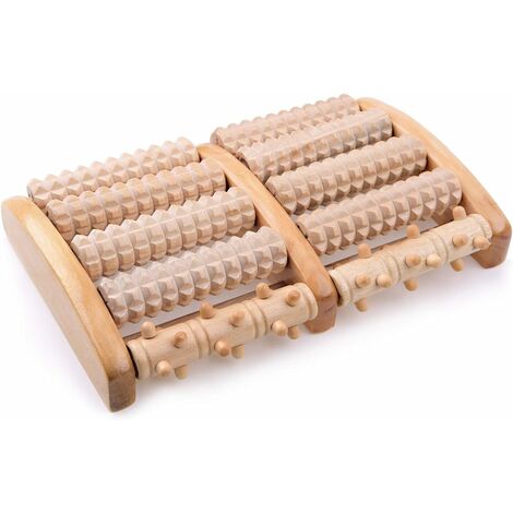 GALOZZOIT Rouleau de pied, massage des pieds pour la fasciite plantaire, rouleau musculaire en bois, soulagement de la douleur des talons et des voûtes du pied