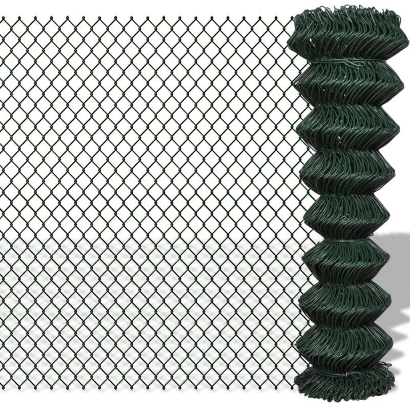 Chain Link Fence Steel 1, 5x25 M Green Vidaxl