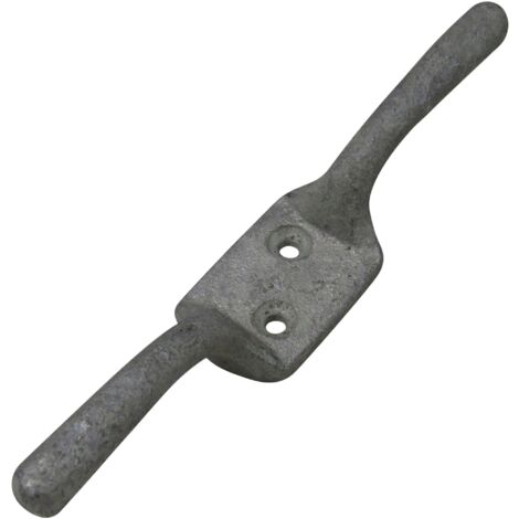 Galvanised Cleat Hooks 6" X2 (Washing Line Blind Cord Tie Back Trailer Rope)