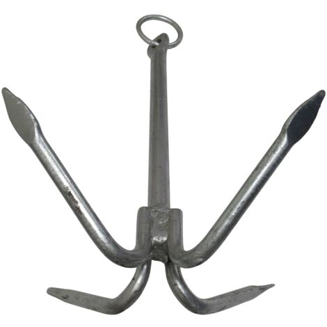 Galvanised Fixed Grapnel Anchor 7KG (HDG Four Prong River Fishing Boat Secure)