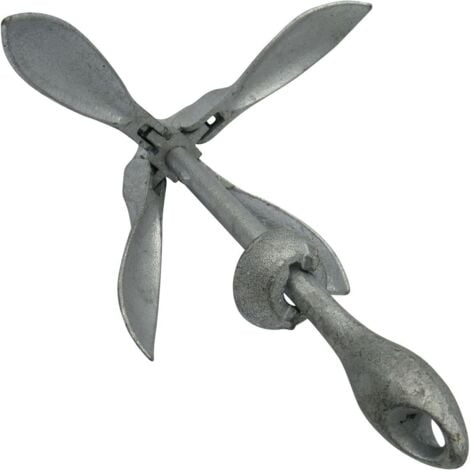 SECUREFIX DIRECT Galvanised Folding Grapnel Anchor 6KG (Four 4 Prong HDG River Boat Secure)