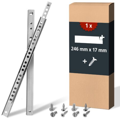 Galvanised Steel Drawer Rails Partial Extractor Ball Bearing 7.5kg Load