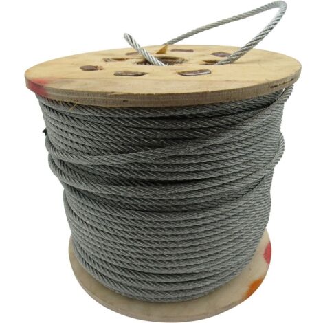Galvanised Steel Wire Rope Cable 8MM 6x7 (100M Reel 6 x 7 Rigging Marine)