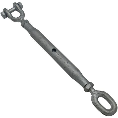 Galvanised Straining Rigging Screw Eye Jaw 6MM (1/4") (Closed Body Turnbuckle Wire Rope Tensioner)