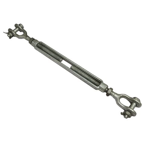 SECUREFIX DIRECT Galvanised Turnbuckle Open Body Straining Screw Jaw Jaw (US Spec Wire Tensioner) 3/8 x 6"