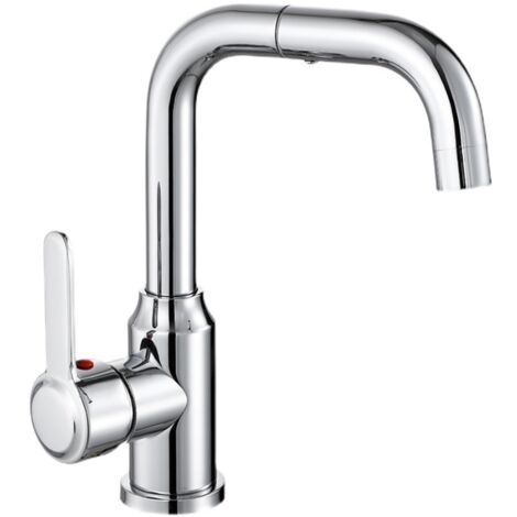 Galvanisierter silberner Küchenhahn für heißes und kaltes Wasser, 360°-Zweiwege-Schwenkarmatur mit einem Griff, Küchenspüle, Wasserhahn aus 304 Edelstahl