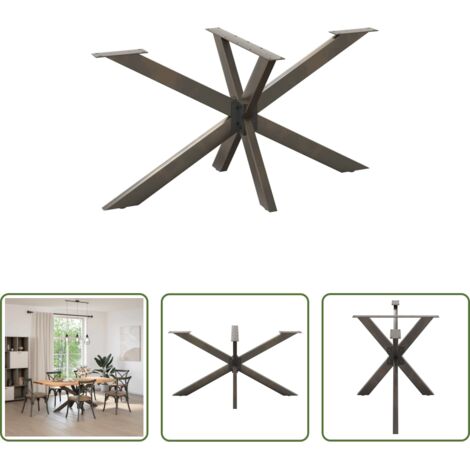 Gamba a forma di ragno -  Gamba per Tavolo da Pranzo a Forma di Ragno Nero 150x78x(72-73) cm Acciaio