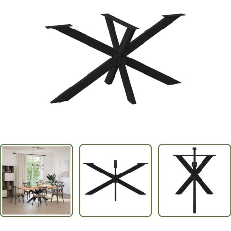 Gamba a forma di ragno -  Gamba per Tavolo da Pranzo a Forma di Ragno Nero 150x78x(72-73) cm Acciaio
