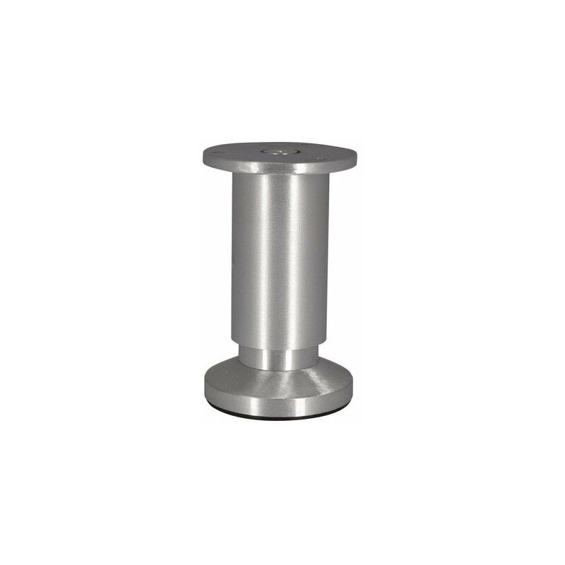 Image of Gamba cilindrica regolabile per mobili 38x100 - Alluminio spazzolato grigio Cime