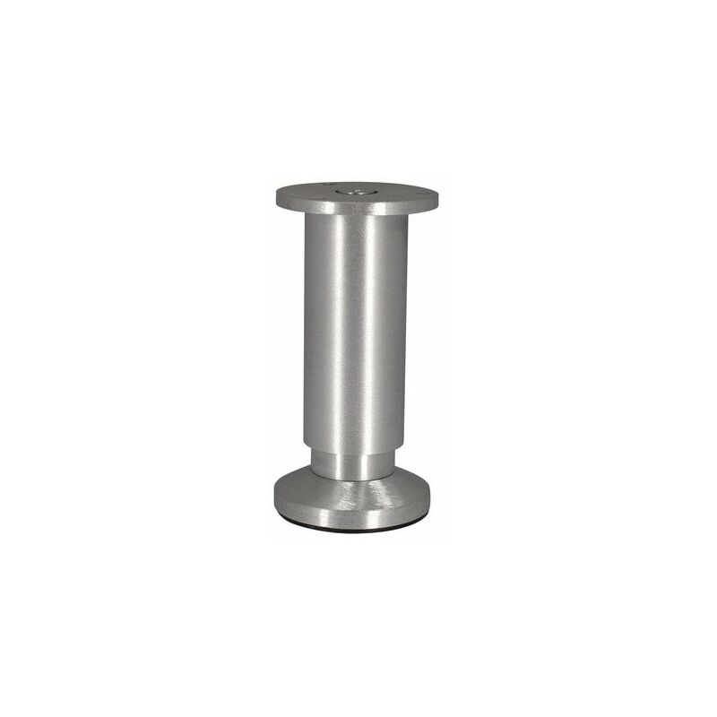 Image of Cime - Gamba per mobili cilindrica regolabile 38x120 mm - Alluminio spazzolato grigio