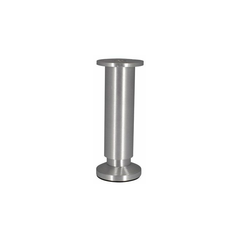 Image of Cime - Gamba per mobili cilindrica regolabile 38x150 mm - Alluminio spazzolato grigio