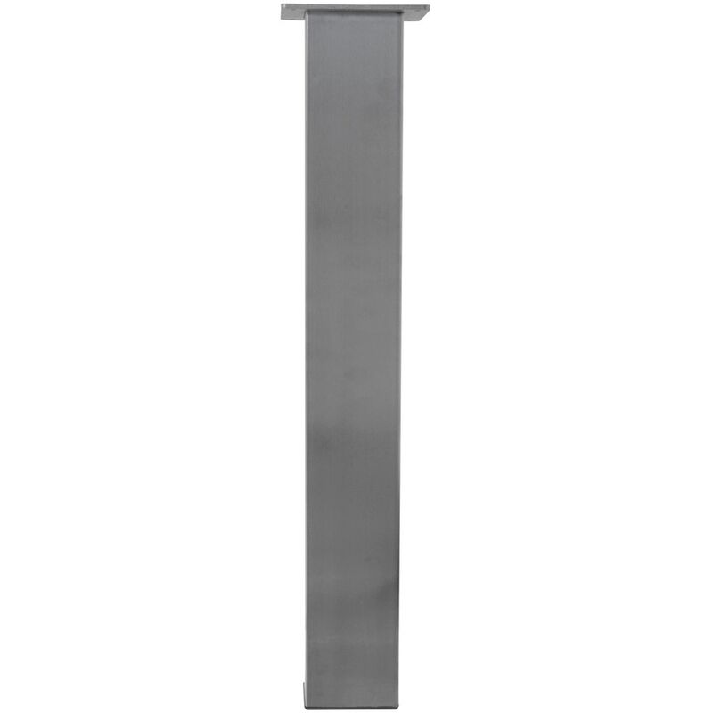 Image of Gamba da tavolo quadrata in acciaio inox spazzolato - Argento - 100 x 100 x 720 mm