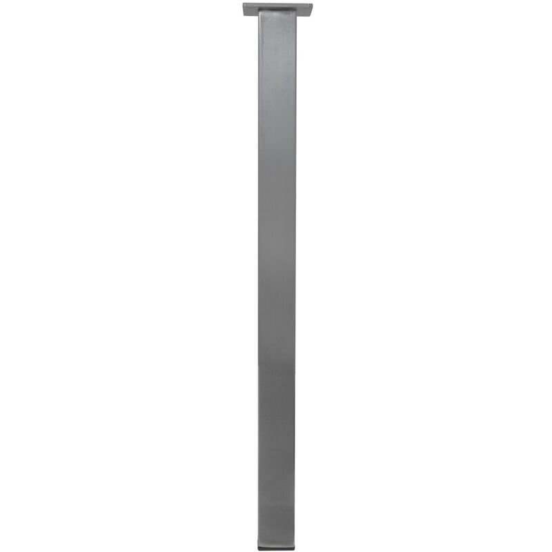 Image of Gamba da tavolo quadrata in acciaio inox spazzolato - Argento - 50 x 50 x 720 mm