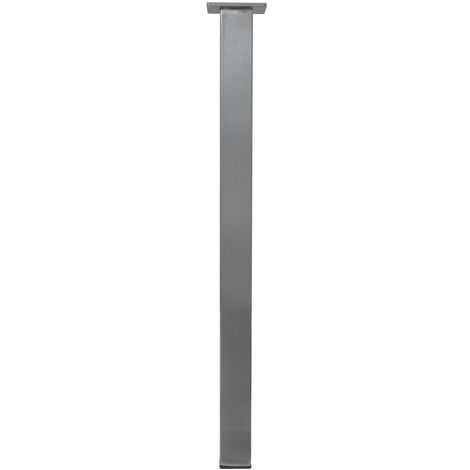 Gamba da tavolo quadrata in acciaio inox spazzolato - Argento - 50 x 50 x 720 mm