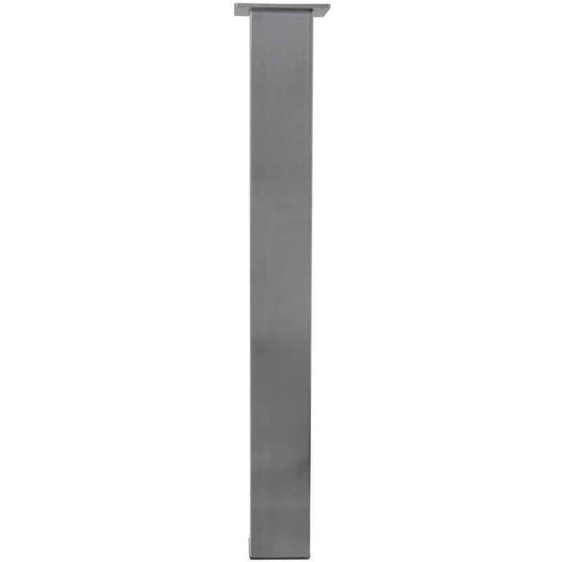 Image of Gamba da tavolo quadrata in acciaio inox spazzolato - Argento - 80 x 80 x 720 mm
