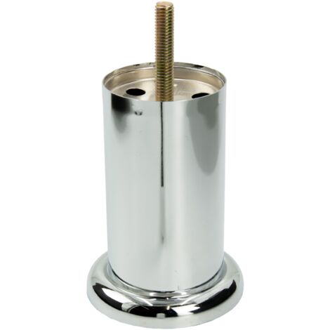 Gamba dritta per mobili, cromo argento, altezza 10 cm