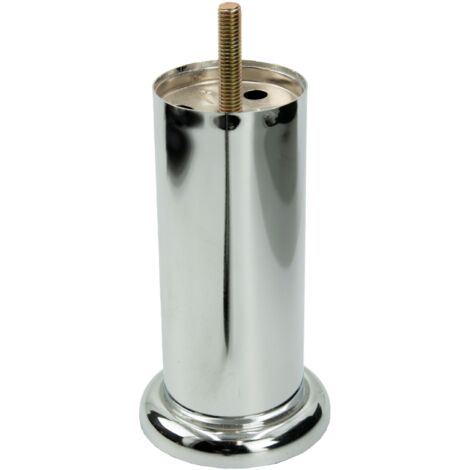 Gamba dritta per mobili, cromo argento, altezza 13 cm
