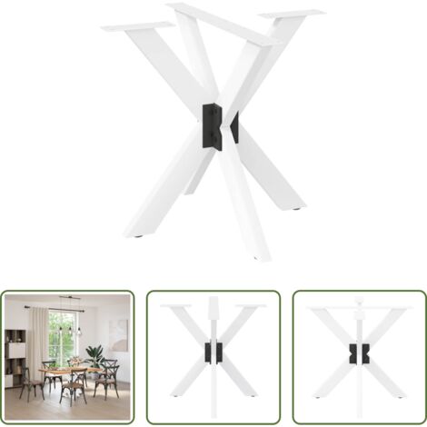 Gamba in acciaio -  Gamba per Tavolo da Pranzo a Forma di Ragno Bianca 85x85x(72-73) cm in Acciaio