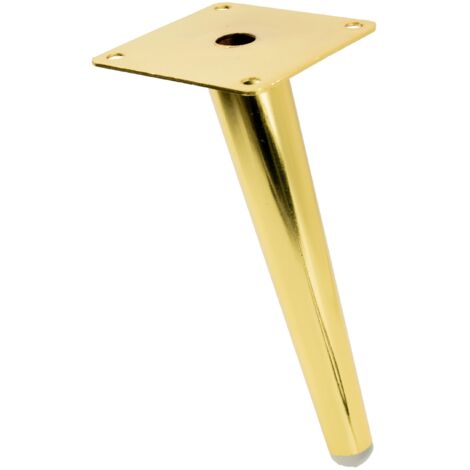 Gamba per mobile, perno dorato obliquo, altezza 18 cm