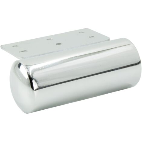 Gamba per mobili a botte, cromo argento, altezza 40 mm, lunghezza 10 cm