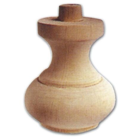 Gamba per Mobili a Cipolla in Legno di Ontano 74x80 mm Art. 03.0005