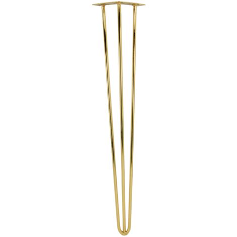 Gamba per mobili a forcina, altezza 71 cm, 3 aste cromate oro