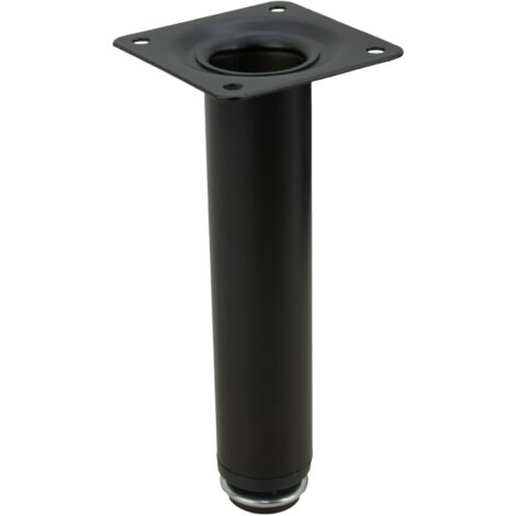 Gamba per mobili dritta nera altezza 15 cm altezza regolabile