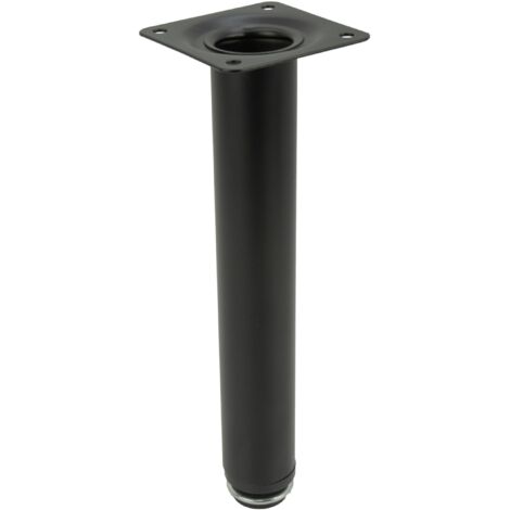 Gamba per mobili dritta nera altezza 20 cm altezza regolabile