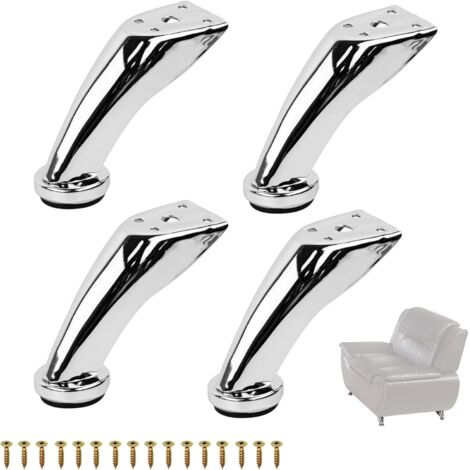 Gamba per mobili Gamba per divano, Gamba per mobili, Piedini per mobili da cucina, Gambe per divano di ricambio Piedini in metallo per mobili, Mobili da cucina, Tavolo, 9,5 cm, 4 pezzi