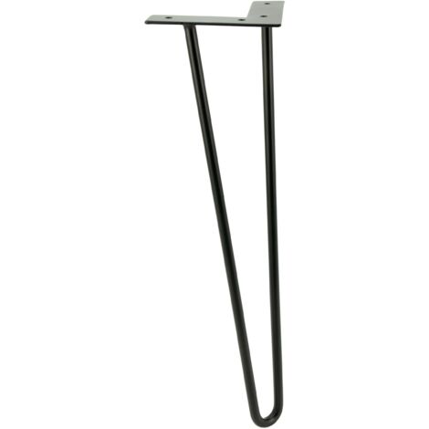 Gamba per mobili Hairpin Loft, nero opaco, altezza 41 cm - 2 aste