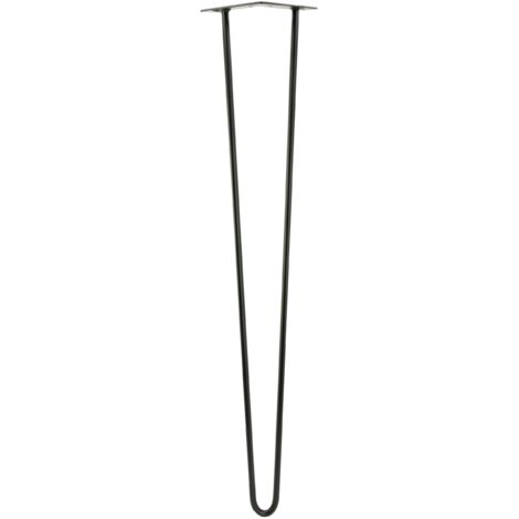 Gamba per mobili Hairpin Loft, nero opaco, altezza 71 cm - 2 aste