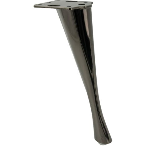 Gamba per mobili in stile perno cromato nero, 23 cm