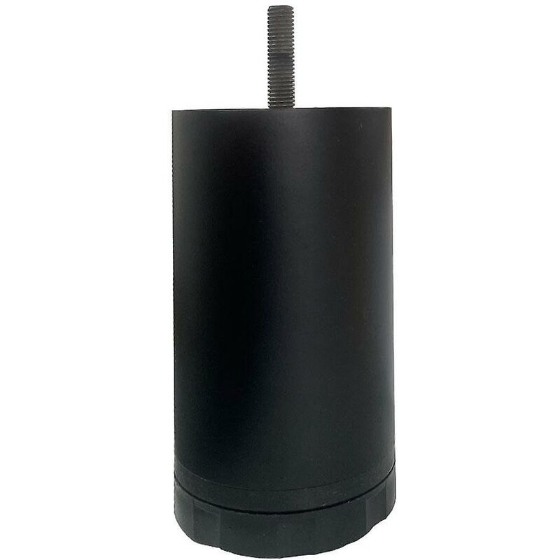 Image of Fortuneville - Gamba per mobili regolabile nera rotonda in acciaio 12 cm (M8) (1 pezzo) nera