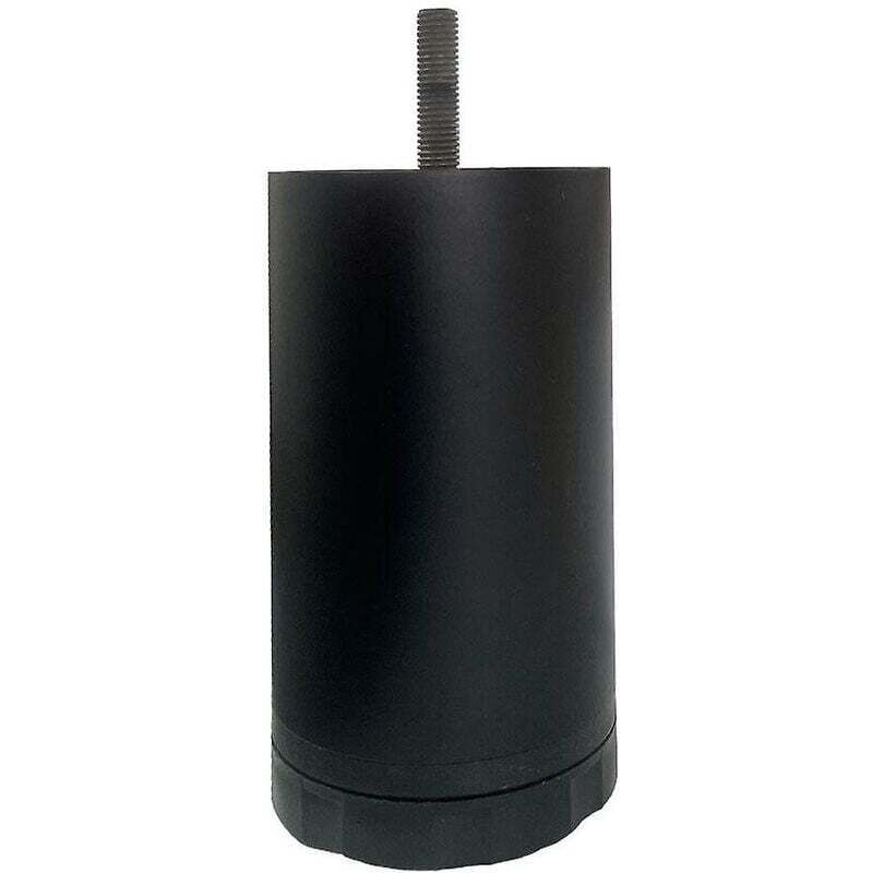 Image of Gamba per mobili regolabile nera rotonda in acciaio 12 cm (M8) (1 pezzo) nera