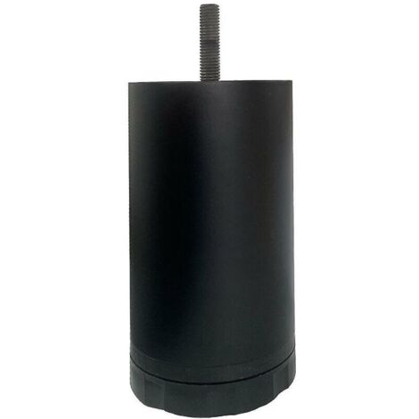 Gamba per mobili regolabile nera rotonda in acciaio 12 cm (M8) (1 pezzo) nera