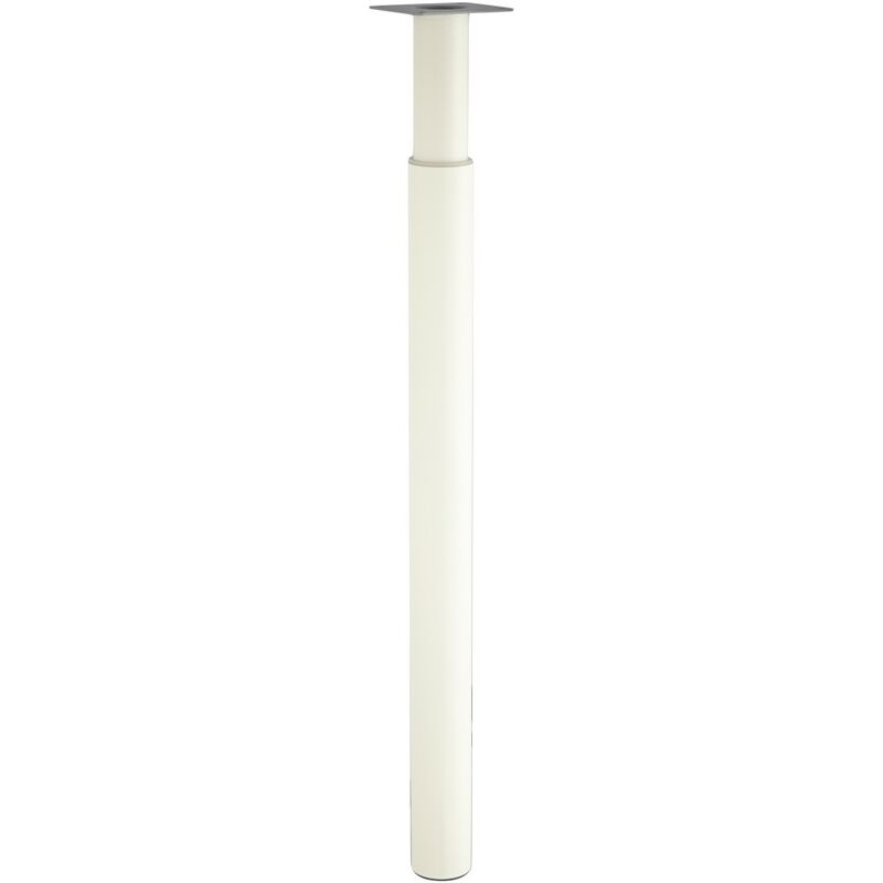 Image of Gamba da lavoro cilindrica regolabile in metallo epossidico bianco, da 70 a 110 cm Centrale Brico