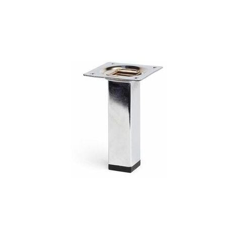 Gamba quadra in acciaio finitura cromo lucido mod.400g. 2,5x2,5x10cm REI