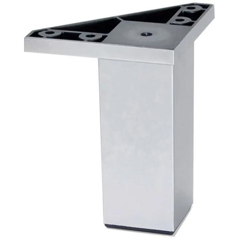 Emuca Piede quadrato grigio metallizzato 120 mm plastica ABS