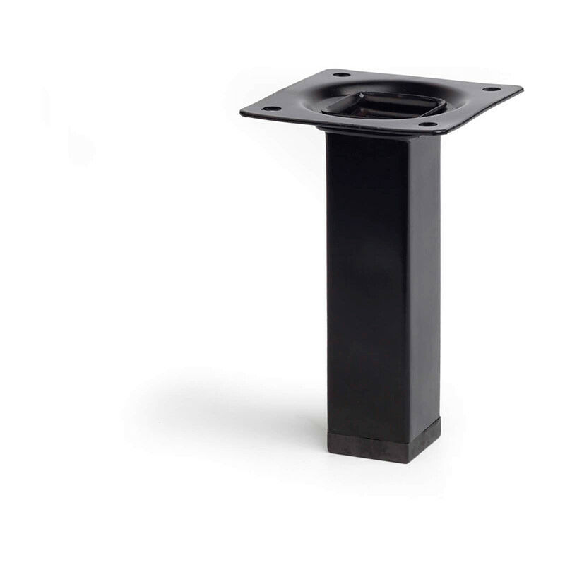 Piede quadrato in acciaio nero mod.400g. dimensioni 2,5x2,5x10cm