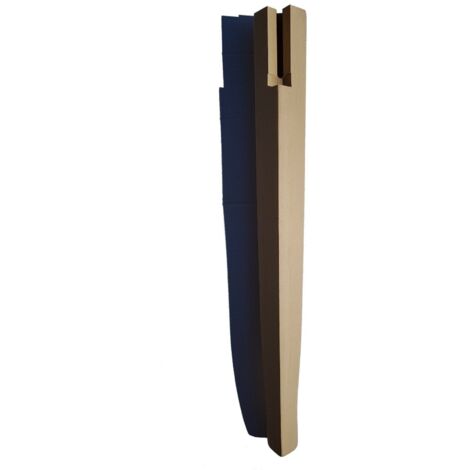 Gamba tavolo a sciabola in legno di faggio grezza mm 63 x h 750 mod arte povera dimensione disponibile: con scasso e vitoni