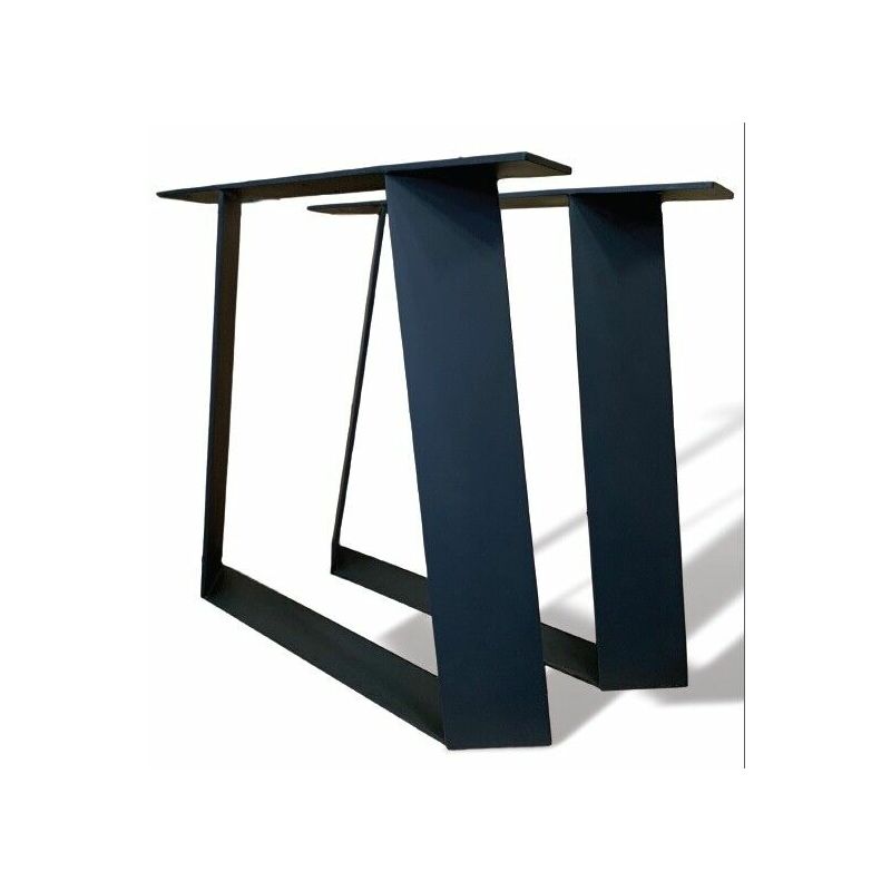 Image of Gamba tavolo in ferro mod trapezio b - cm h 72 x l 80 grezza o verniciata finitura disponibile: grigio antracite ral 7021