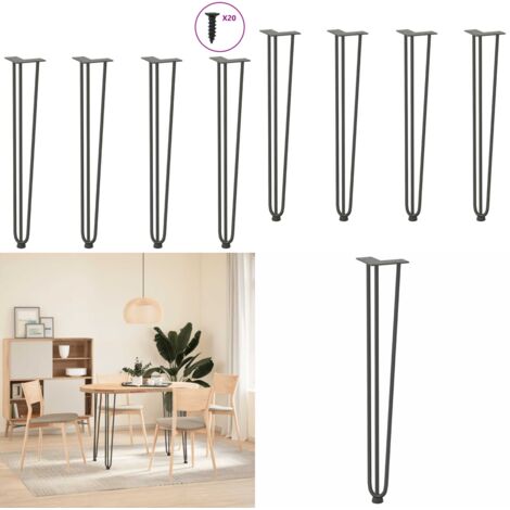Gambe a forcina per tavoli consolle 4 pz Antracite 72 cm Acciaio massiccio - Gambe a forcina - Tavolo consolle